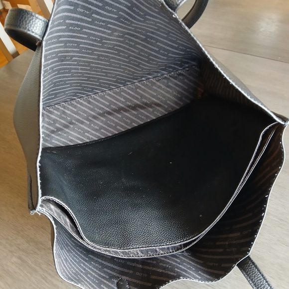 ALDO Black Leather Tote Bag EXCELLENT CONDITION - Picture 3 of 5